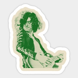 35 jimmy page - green solid style Sticker